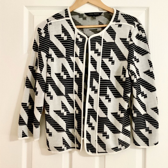 Ming Wang Sweaters - Ming Wang Houndstooth Cardigan Blazer Medium